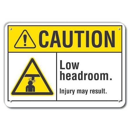 Lyle Low Headroom Injury May Result, 14 in W x 10 in H, Rectangle, Aluminum, LCU3-0005-RA_14x10 LCU3-0005-RA_14x10