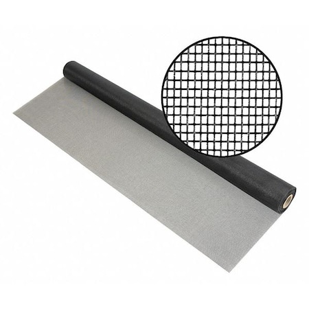 Phifer Door and Window Screen, Fiberglass, 72 in W, 100 ft L, 0.011 in Wire Dia, Charcoal 3002527