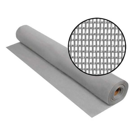 Phifer Pet Door and Window Screen, Vinyl Coated Polyester, 48 in W, 100 ft L, 0.025 in Wire Dia, Gray 3004107