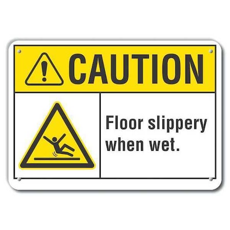 Lyle Caution Sign, 10 in H, 14 in W, Plastic, Horizontal Rectangle, English, LCU3-0020-NP_14x10 LCU3-0020-NP_14x10