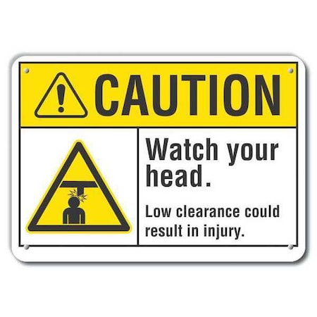 LYLE Caution Sign, 7 in H, 10 in W, Plastic, Vertical Rectangle, English, LCU3-0007-NP_10x7 LCU3-0007-NP_10x7