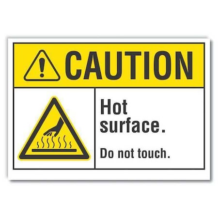 Lyle Hot Surface Sign, 10 in H x 14 in W, Reflective Sheeting LCU3-0009-RD_14x10