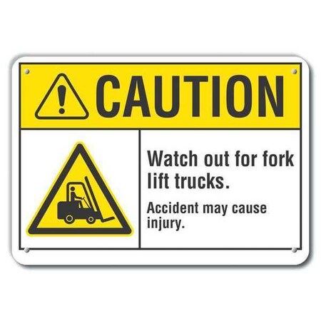 Lyle Caution Sign, 7 in H, 10 in W, Aluminum, Vertical Rectangle, English, LCU3-0013-RA_10x7 LCU3-0013-RA_10x7
