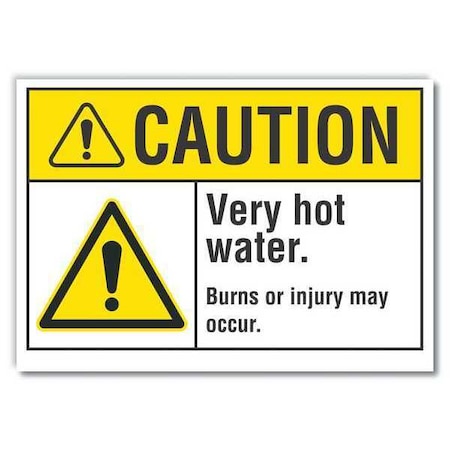 Lyle Hot Surface Sign, 3 1/2 in H x 5 in W, Reflective Sheeting LCU3-0028-RD_5x3.5