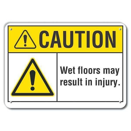 Lyle Reflective Wet Floor Caution Sign, 7 in H, 10 in W, Aluminum, Vertical Rectangle, LCU3-0030-RA_10x7 LCU3-0030-RA_10x7