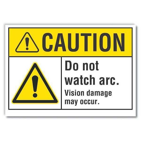Lyle Caution Sign, Self-Adhesive Vinyl, 7 in. H, LCU3-0033-RD_10x7 LCU3-0033-RD_10x7