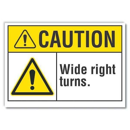 Lyle Caution Sign, 7 in H, 10 in W, Non-PVC Polymer, Vertical Rectangle, English, LCU3-0044-ED_10x7 LCU3-0044-ED_10x7