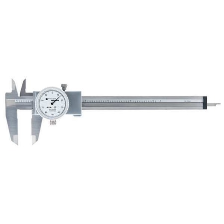 Tesa Brown & Sharpe Dial Caliper, Stainless Steel, White 00589020