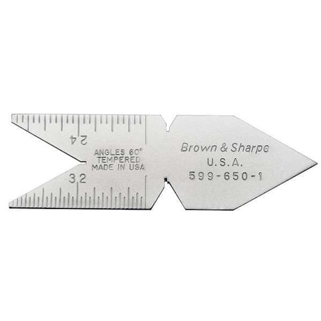 Tesa Brown & Sharpe Center Gage, Tempered Steel 599-650-1