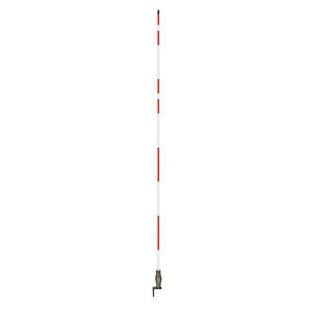 Zoro Select Fire Hydrant Marker, Fiberglass, 5" or 7" Length, 6" Width, 84" Height, White/Red 2673-00004