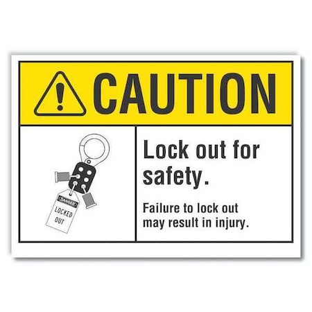 Lyle Caution Sign, 5 in Height, 7 in Width, Reflective Sheeting, Horizontal Rectangle, English LCU3-0102-RD_7x5