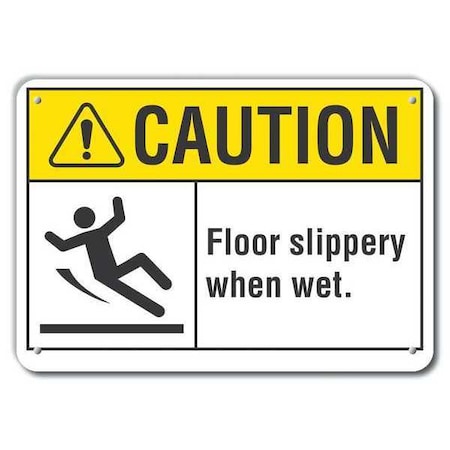 Lyle Caution Sign, 7 in H, 10 in W, Plastic, Vertical Rectangle, English, LCU3-0096-NP_10x7 LCU3-0096-NP_10x7