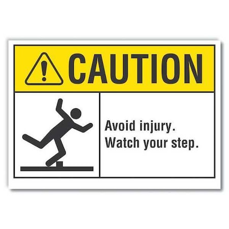 Lyle Steps Caution Reflective Label, 7 in H, 10 in W, , Vertical Rectangle, LCU3-0098-RD_10x7 LCU3-0098-RD_10x7