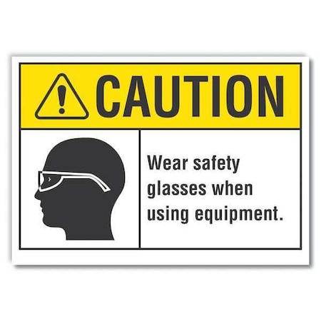 Lyle Caution Sign, Self-Adhesive Vinyl, 7 in. H, LCU3-0112-RD_10x7 LCU3-0112-RD_10x7