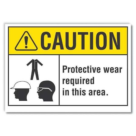 Lyle Caution Sign, Self-Adhesive Vinyl, 10 in H, LCU3-0113-RD_14x10 LCU3-0113-RD_14x10