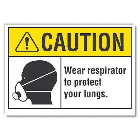 Lyle Caution Sign, Self-Adhesive Vinyl, 10 in H, LCU3-0117-RD_14x10 LCU3-0117-RD_14x10