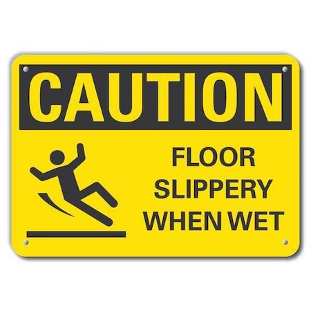 Lyle Caution Sign, 7 in H, 10 in W, Plastic, Vertical Rectangle, English, LCU3-0137-NP_10x7 LCU3-0137-NP_10x7