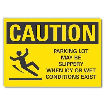 Lyle Slippery Caution Reflective Label, 3 1/2 in H, 5 in W, , English, LCU3-0139-RD_5x3.5 LCU3-0139-RD_5x3.5