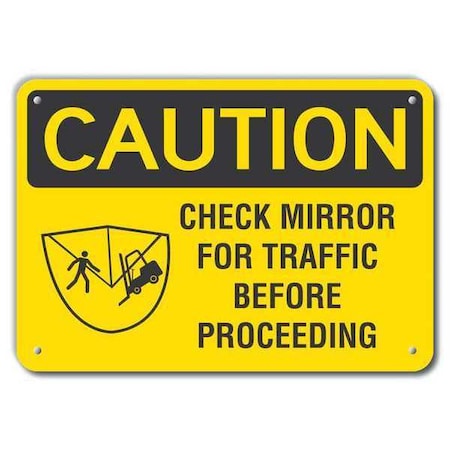 Lyle Caution Sign, 10 in H, 14 in W, Plastic, Horizontal Rectangle, English, LCU3-0135-NP_14x10 LCU3-0135-NP_14x10