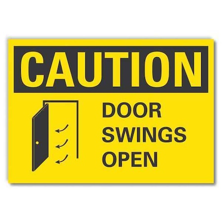 Lyle Caution, Door swings open, 10 in W x 7 in H, Vertical Rectangle, Non-PVC Polymer, LCU3-0124-ED_10x7 LCU3-0124-ED_10x7