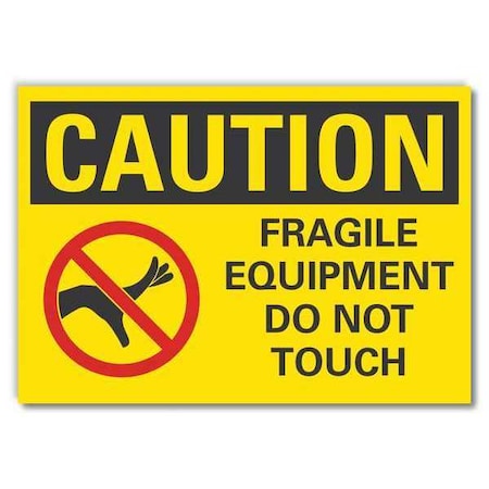 Lyle Caution Sign, 5 in Height, 7 in Width, Reflective Sheeting, Horizontal Rectangle, English LCU3-0126-RD_7x5