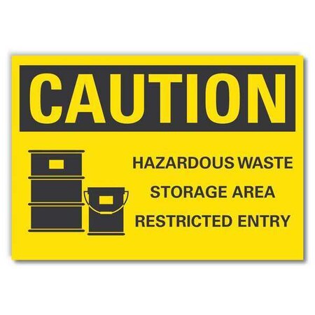 Lyle Hazardous Waste Caution Reflective Label, 7 in H, 10 in W, English, LCU3-0129-RD_10x7 LCU3-0129-RD_10x7