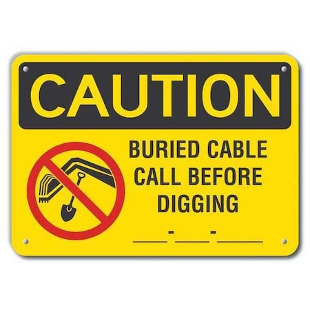 Lyle Caution Sign, 10 in H, 14 in W, Horizontal Rectangle, English, LCU3-0132-RA_14x10 LCU3-0132-RA_14x10