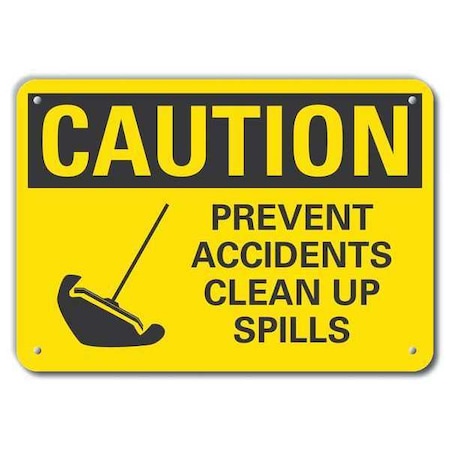 Lyle Caution Sign, 10 in H, 14 in W, Plastic, Horizontal Rectangle, English, LCU3-0154-NP_14x10 LCU3-0154-NP_14x10