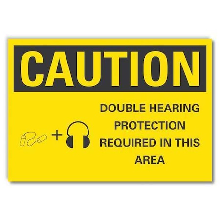 Lyle Caution Sign, Self-Adhesive Vinyl, 7 in. H, LCU3-0155-RD_10x7 LCU3-0155-RD_10x7
