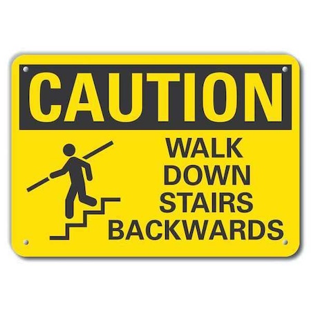 Lyle Walk Down Stairs Backwards, 10 in W x 7 in H, Aluminum, LCU3-0143-RA_10x7 LCU3-0143-RA_10x7