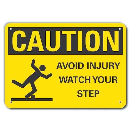 Lyle Caution Sign, 7 in H, 10 in W, Plastic, Vertical Rectangle, English, LCU3-0144-NP_10x7 LCU3-0144-NP_10x7