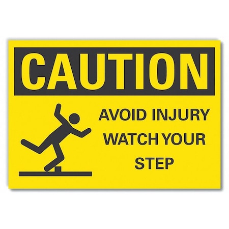 Lyle Caution Sign, 5 in H, 7 in W, Reflective Sheeting, Horizontal Rectangle, English, LCU3-0144-RD_7x5 LCU3-0144-RD_7x5