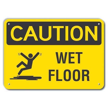 Lyle Caution Sign, 10 in H, 14 in W, Aluminum, Horizontal Rectangle, LCU3-0146-RA_14x10 LCU3-0146-RA_14x10