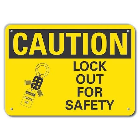 Lyle Caution Sign, 7 in Height, 10 in Width, Aluminum, Vertical Rectangle, English LCU3-0148-RA_10x7