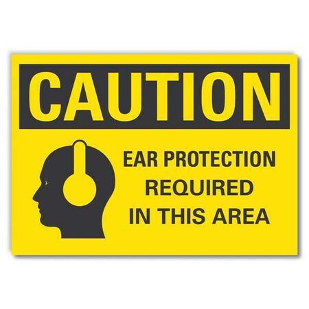 Lyle Caution Sign, Self-Adhesive Vinyl, 7 in. H, LCU3-0158-RD_10x7 LCU3-0158-RD_10x7