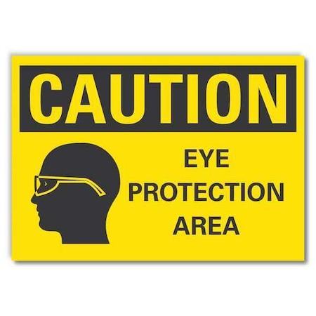 Lyle Caution Sign, Self-Adhesive Vinyl, 5 in. H, LCU3-0164-RD_7x5 LCU3-0164-RD_7x5