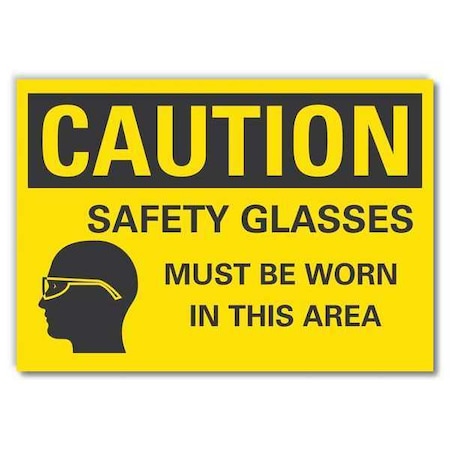 Lyle Caution Sign, Self-Adhesive Vinyl, 10 in H, LCU3-0166-RD_14x10 LCU3-0166-RD_14x10