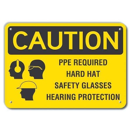 Lyle Caution Sign, 10" W, 7" H, 0.055" Thick, LCU3-0187-NP_10x7 LCU3-0187-NP_10x7