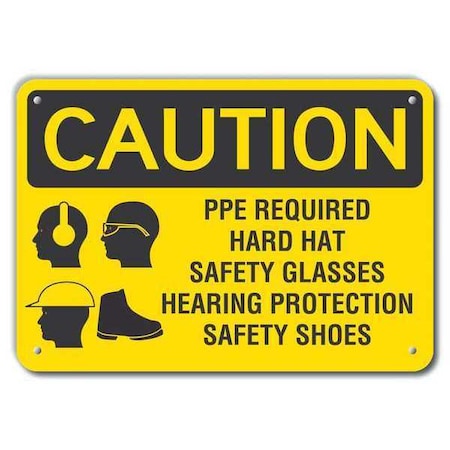Lyle Caution Sign, Recycled Aluminum, 10 in. H, LCU3-0188-RA_14x10 LCU3-0188-RA_14x10