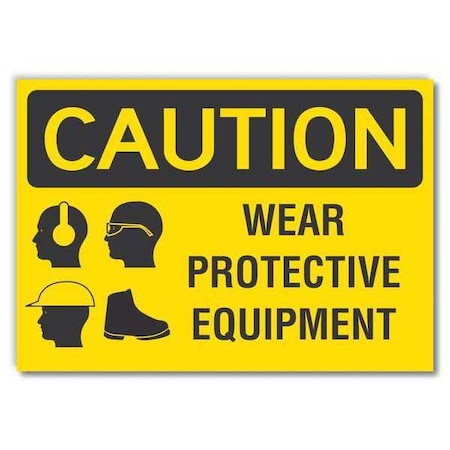 Lyle Caution Sign, Self-Adhesive Vinyl, 10 in H, LCU3-0189-RD_14x10 LCU3-0189-RD_14x10