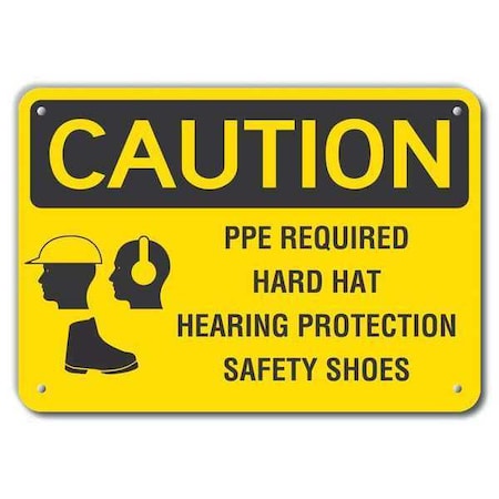 Lyle Caution Sign, 10" W, 7" H, 0.055" Thick, LCU3-0185-NP_10x7 LCU3-0185-NP_10x7
