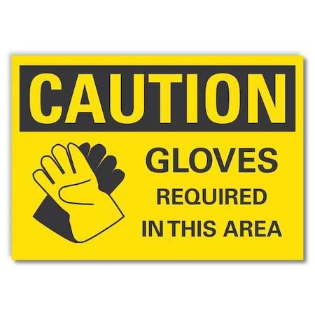 Lyle Caution Sign, Self-Adhesive Vinyl, 10 in H, LCU3-0175-RD_14x10 LCU3-0175-RD_14x10