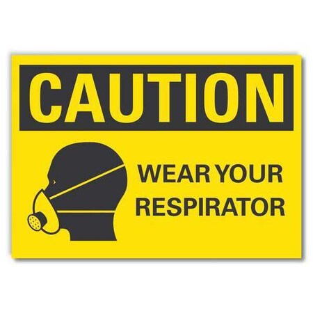 Lyle Caution Sign, Self-Adhesive Vinyl, 10 in H, LCU3-0184-RD_14x10 LCU3-0184-RD_14x10