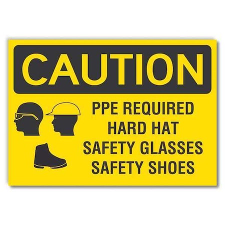 Lyle Caution Sign, Self-Adhesive Vinyl, 10 in H, LCU3-0191-RD_14x10 LCU3-0191-RD_14x10