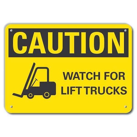 Lyle Caution Sign, 10 in H, 14 in W, Plastic, Horizontal Rectangle, English, LCU3-0194-NP_14x10 LCU3-0194-NP_14x10