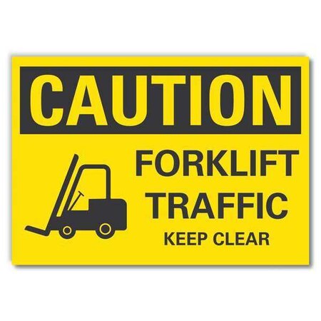 Lyle Caution Sign, 10 in H, 14 in W, Non-PVC Polymer, Horizontal Rectangle, English, LCU3-0196-ED_14x10 LCU3-0196-ED_14x10