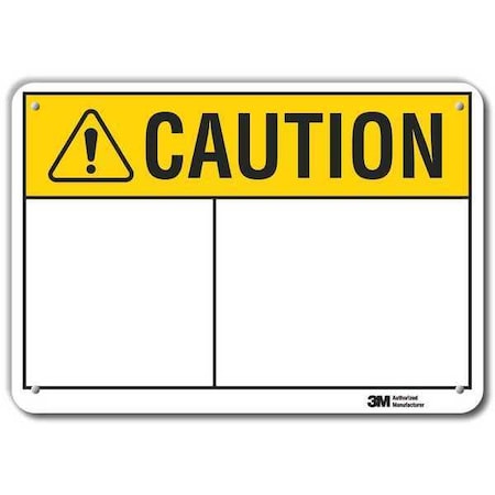 Lyle Caution Sign, 14" W, 10" H, English, Recycled Plastic, White LCU3-0199-NP_14x10