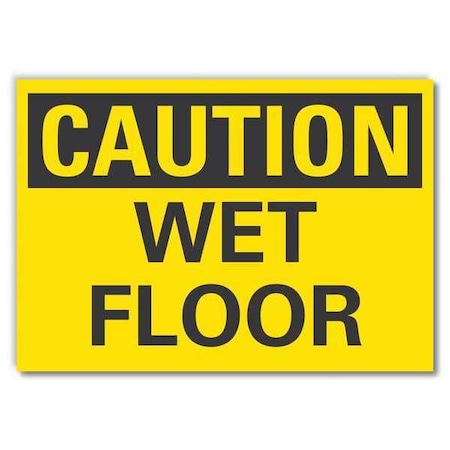 Lyle Wet Floor Caution Reflective Label, 10 in H, 14 in W, , English, LCU3-0208-RD_14x10 LCU3-0208-RD_14x10