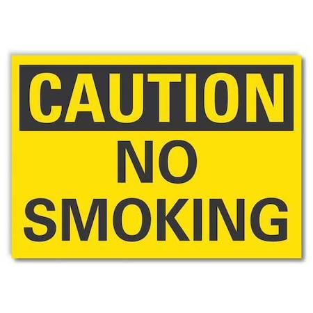 Lyle Caution No Smoking Sign, 5 in Height, 7 in Width, Reflective Sheeting, Horizontal Rectangle LCU3-0210-RD_7x5