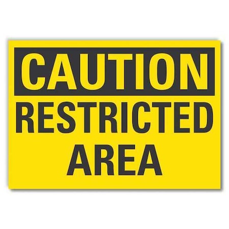 Lyle Restricted Area Caution Reflective Label, 3 1/2 in Height, 5 in Width, Reflective Sheeting, English LCU3-0238-RD_5x3.5